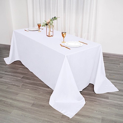 White polyester 90x132 - polyester, 90x132"