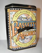 BASSETTS LIQUORICE ALLSORTS ~ LIFT OF LID~DECO. TIN ~ GOOD CON. ~ 10/24/27 cm hi