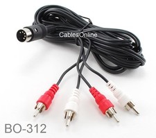 12 ft 5-Pin DIN Male to 4-RCA