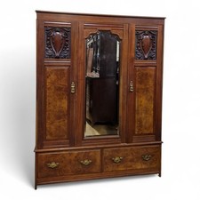 Victorian Walnut Triple Door