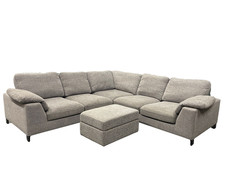 DFS Euphoria Large Grey Corner Sofa + Storage Footstool