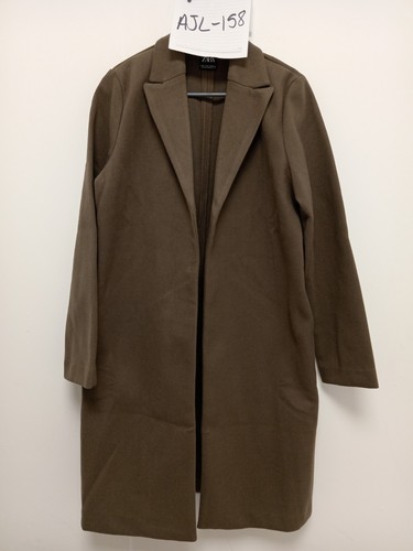 Zara khaki open front lapel - zara, open-front