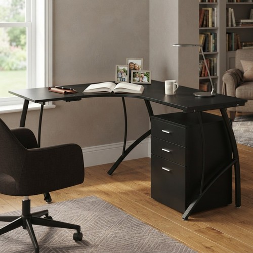 Elegant shaped black - elegant, l-shaped
