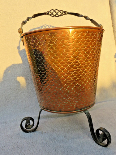 Arts crafts copper bucket - arts,