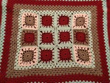 New Hand crocheted blanket 30" x 25"