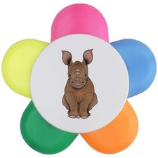 'Baby Rhino Sitting' Flower Shape Highlighter Pen (HL00039817)