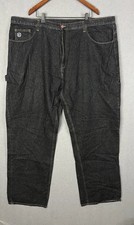 Vintage Attitude Black Jeans Mens 50 Hip Hop Goth Y2K Cyber Skater Size 50