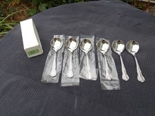 Set of 6 Oneida Kings Pattern Stainless Steel Soup Spoons Little/No Use