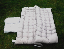 FOUR HIGH BACK CHAIR / SUNLOUNGER CUSHIONS LIGHT GREY