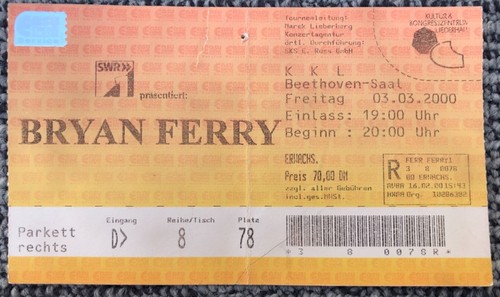 Concert ticket stub bryan - ticket,