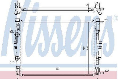 Nissens radiator for - radiator, renault
