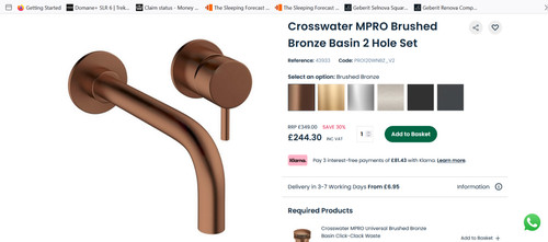 Crosswater mpro brushed - crosswater,