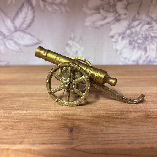 Vintage brass canon ornament - vintage,