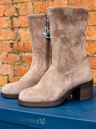 Caprice taupe stretch - stretch, suede