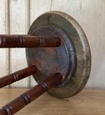 Antique Wooden Curved Legs Stool Planter  Stand