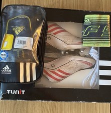 F50 Tunit  Football Boots Uk Size 8 + Studs + Shin Pads + Sweatband Cleats Box