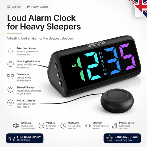 Loud alarm clock - for, heavy