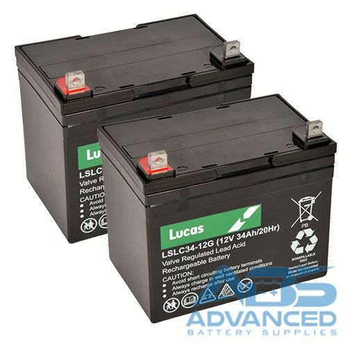 Pair lucas 12v 34ah - of,