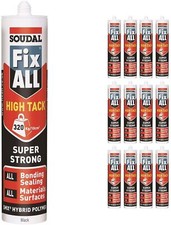 12x SOUDAL FIX ALL HIGH TACK SEALANT ADHESIVE MS POLYMER STRONG VARIOUS COLOUR