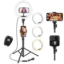 10" Ring Light with Tripod Stand & Phone Holder, Selfie Ring Light