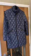 M&S Per Una Quilted puffer down filled Longline Coat With Concealed Hood Size 14