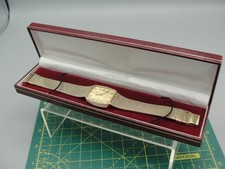ROTARY Quartz Square Dress Watch, Gold Tone, 2nd Hand, Date, Boxed GWO VGC