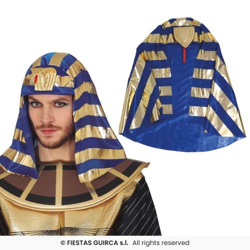 Gold blue pharao headdress - &,