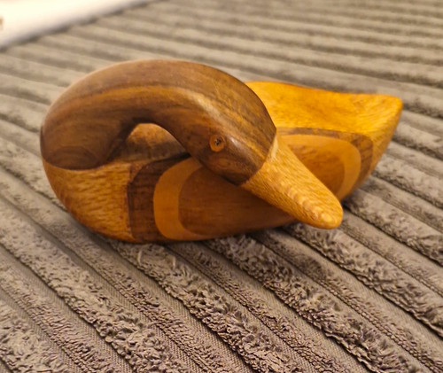Hand carved wooden duck - hand,
