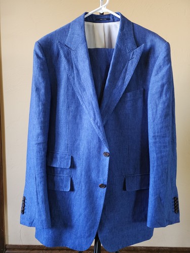 Blue suit supply pure linen - blue,