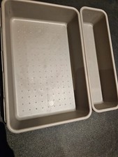 2 x grey desk dawer organisers