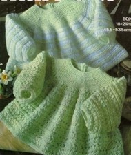 BABY vintage knitting pattern baby angels tops 18 to 21 in dk