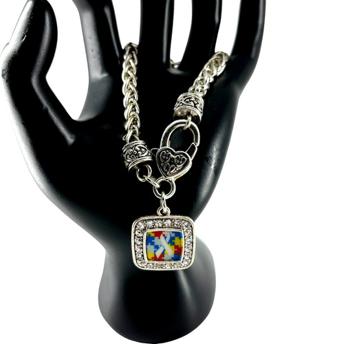Autism jigsaw square charm - square,