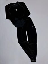 Trapstar Black Velor Velvet Set Tracksuit Sweatshirt + Pants Women Size L
