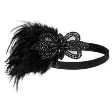 Yolev Black Flapper Headpiece