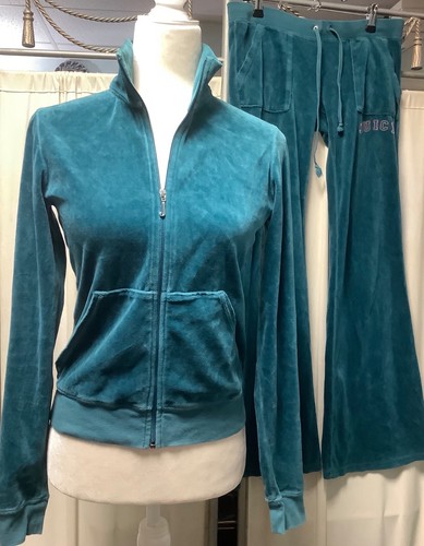 Juicy couture teal velour zip - couture,