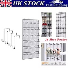12-24 Pocket Shoe Holder Organiser Over The Door Hanging Shelf Rack Storage Hook