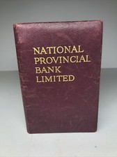 VIntage NATIONAL PROVINCIAL BANK - Maroon Leather Money Box Book 139800 - No Key