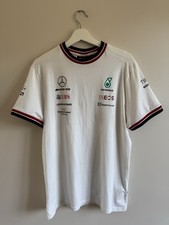Mercedes Petronas F1 Tommy Hilfiger Men White Short Sleeve Tee Shirt Size L