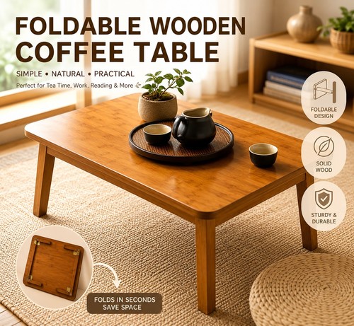 Foldable wooden coffee table - foldable,