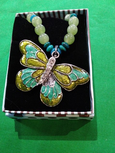 Inch necklace green jade - 19,
