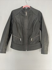Tu Premium Women’s Grey Real Leather Jacket Size 8