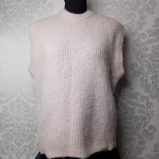 Zara Knit Sweater Vest Women's Size Xs  Sleeveless Nude Round Neck Open Knit