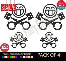 4x PISTON HEAD Vinyl Decal