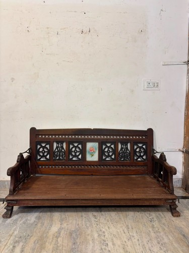 Vintage wooden daybed - vintage,