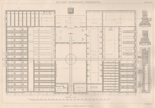 VICTORIAN ENGINEERING DRAWING. Railway workshops, Worcester-General Plan 1876