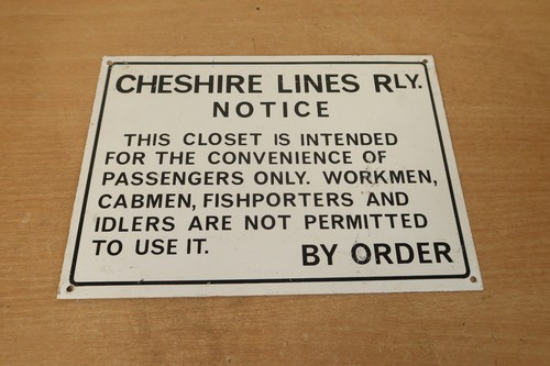 Retro style metal railway - style, sign