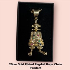 Gold Ragdoll Clown Necklace Pendant Chain