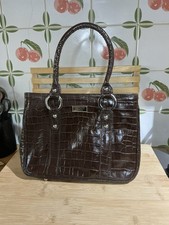 Osprey London by Graeme Ellisdon Brown Leather Moc Croc Workbag, VGC