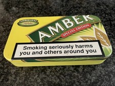 Amber Leaf Tobacco Tin. Takes All Pouch Sizes.  Good Condition. Alcohol Cleaned