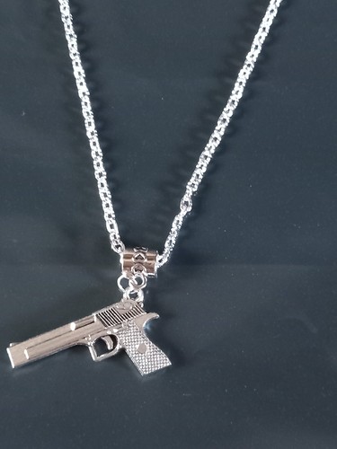 Hand gun necklace 925 - hand, silver